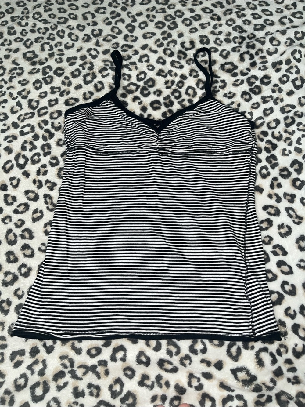 Rue21 Black and White Striped Spaghetti Strap Camisole